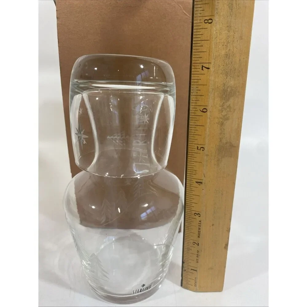 Sterling‎ Crystal Bedside Water Carafe & Glass Set Cut Glass Winter Night